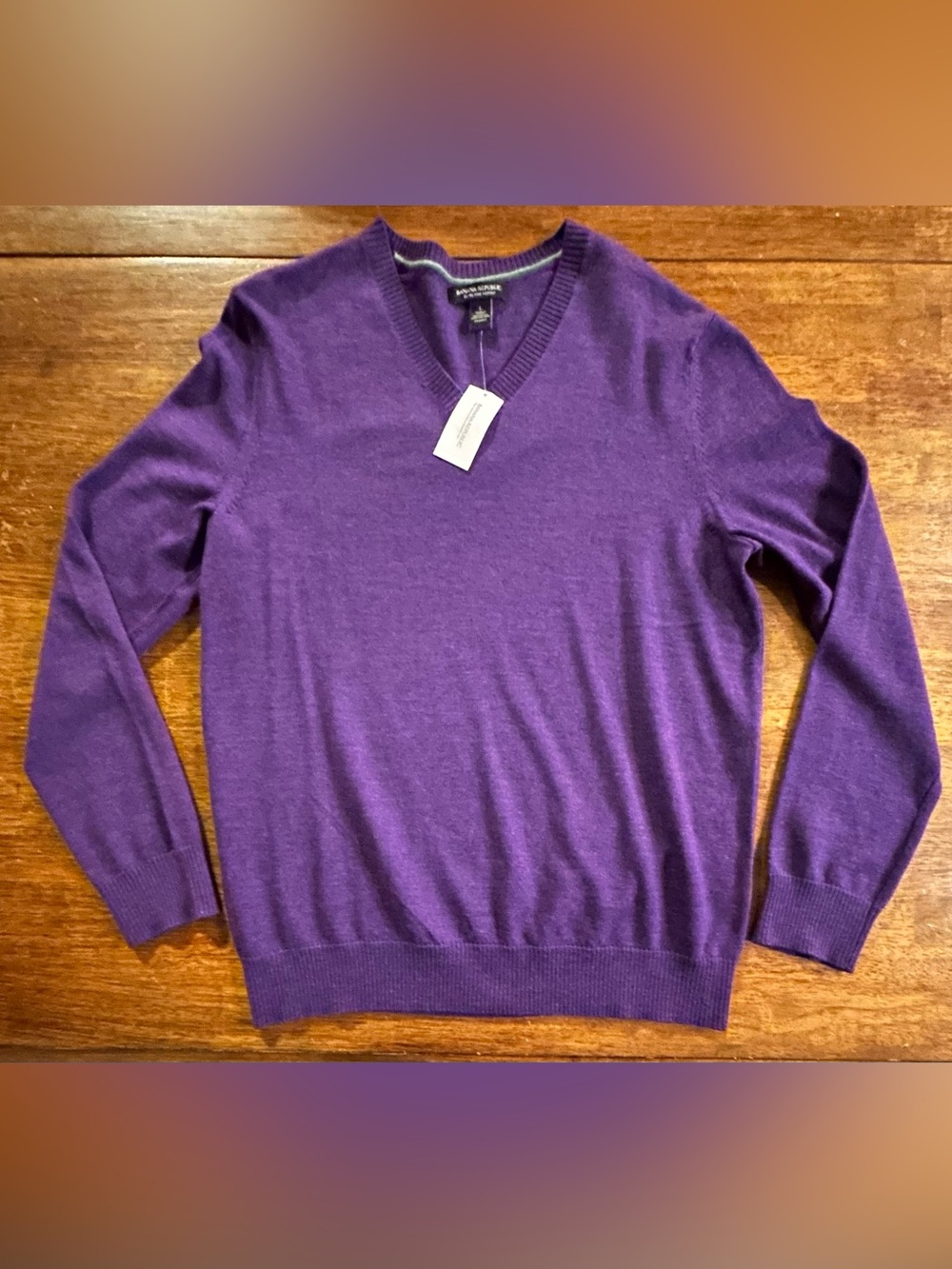 Banana Republic Men's V-Neck Merino Wool Sweater in Purple